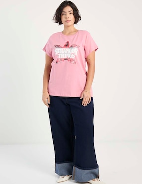 Playera manga corta Tee Bar cuello redondo para mujer