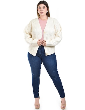Suéter Roman Fashion cuello V para mujer