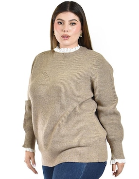 Suéter Roman Fashion cuello redondo para mujer