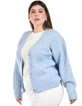 Suéter Roman Fashion cuello V para mujer
