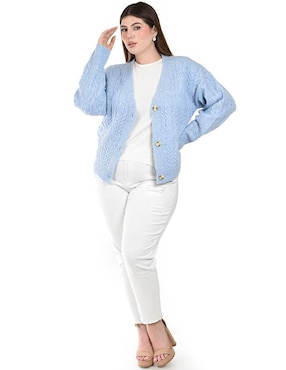 Suéter Roman Fashion cuello V para mujer
