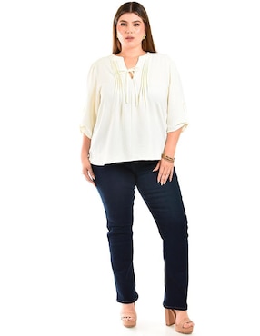 Blusa Roman Fashion manga 3/4 para mujer