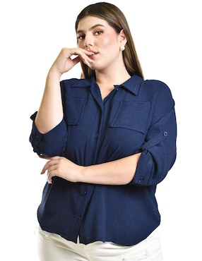 Blusa Roman Fashion manga 3/4 para mujer