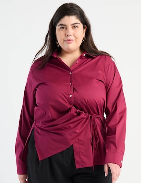 Blusa camisera Map manga larga para mujer