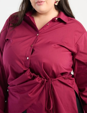 Blusa camisera Map manga larga para mujer