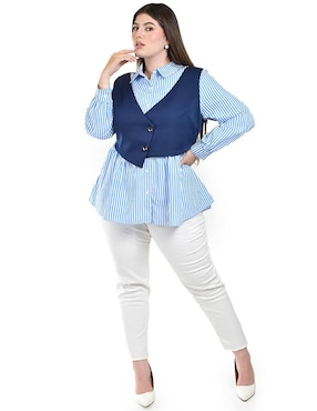 Blusa Roman Fashion manga larga para mujer