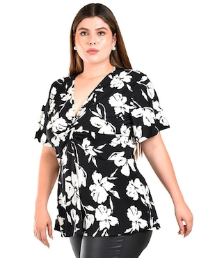 Blusa Roman Fashion manga corta para mujer