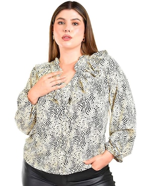 Blusa Roman Fashion manga larga para mujer