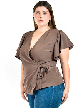 Blusa Roman Fashion manga corta para mujer