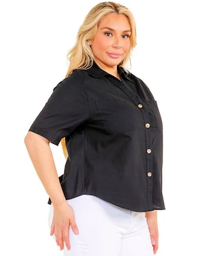 Blusa camisera Roman Fashion manga corta para mujer