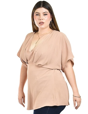Blusa Roman Fashion manga corta para mujer