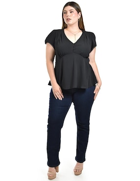 Blusa Roman Fashion manga corta para mujer