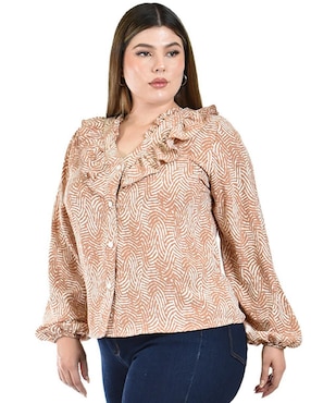Blusa Roman Fashion manga larga para mujer