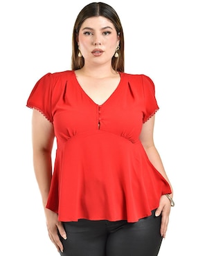 Blusa Roman Fashion manga corta para mujer