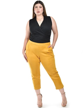 Pantalón capri Roman Fashion slim para mujer