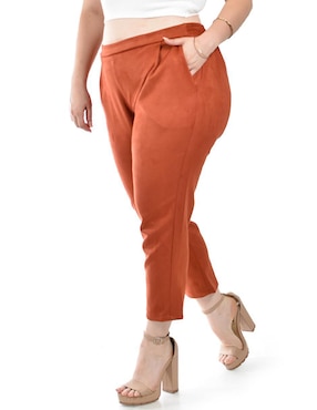 Pantalón capri Roman Fashion slim para mujer