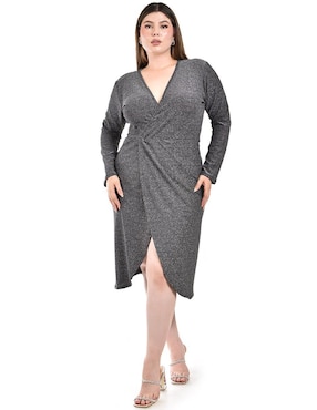 Vestido a la rodilla de fiesta Roman Fashion escote V