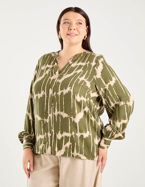 Blusa Only Carmakoma manga larga para mujer