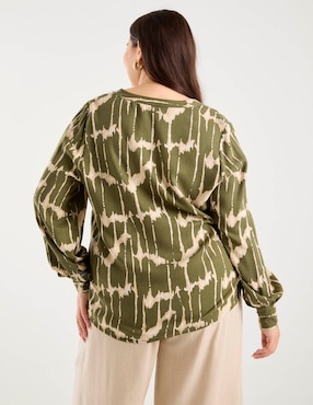 Blusa Only Carmakoma manga larga para mujer