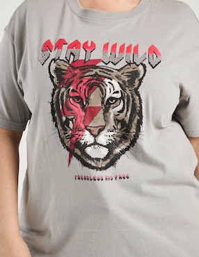 Blusa manga al codo Only Carmakoma cuello redondo para mujer
