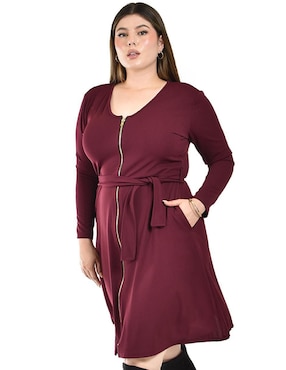 Vestido a la rodilla de fiesta Roman Fashion escote redondo