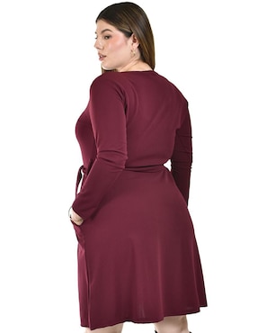 Vestido a la rodilla de fiesta Roman Fashion escote redondo