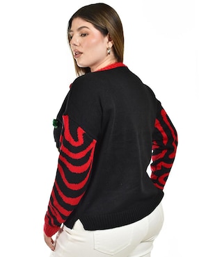 Suéter navideño Roman Fashion cuello redondo para mujer