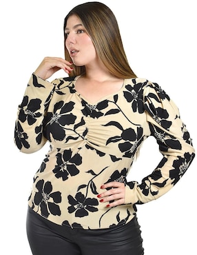 Blusa Roman Fashion manga larga para mujer