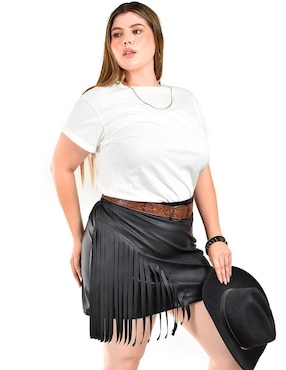 Falda mini Roman Fashion a la cintura alta