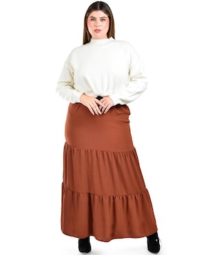 Falda larga Roman Fashion a la cintura alta