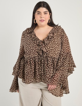 Blusa Map manga larga para mujer