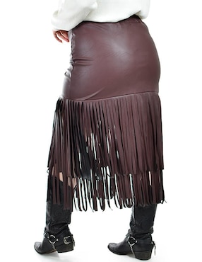 Falda midi Roman Fashion cintura alta