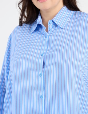 Blusa camisera Map manga larga para mujer