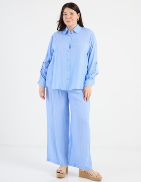 Pantalón plisado Map amplio para mujer