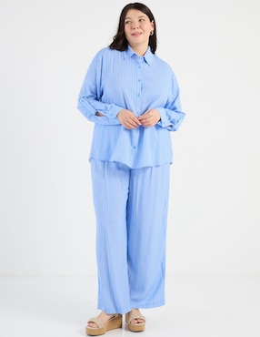 Pantalón plisado Map amplio para mujer