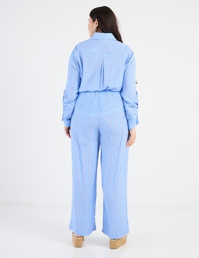 Pantalón plisado Map amplio para mujer