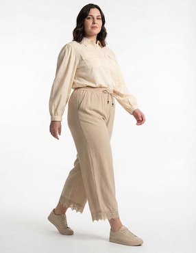 Pantalón acampanado Map amplio para mujer