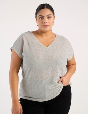 Playera manga corta Only Carmakoma cuello redondo para mujer