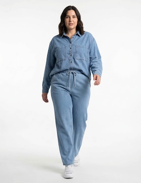 Blusa camisera The Pattern manga larga para mujer