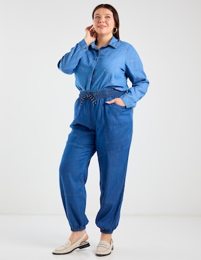 Jeans jogger straight cintura media The Pattern para mujer