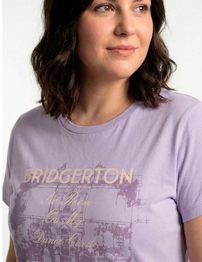 Playera manga corta cuello redondo para mujer