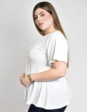 Blusa Roman Fashion manga corta para mujer