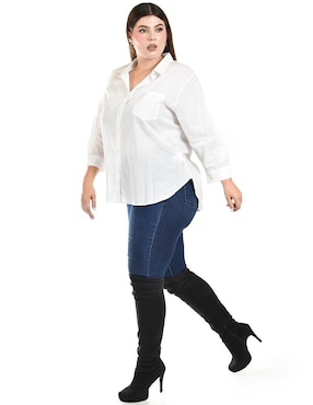 Blusa camisera Roman Fashion manga larga para mujer