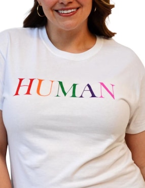 Playera manga corta Roman Fashion cuello redondo para mujer