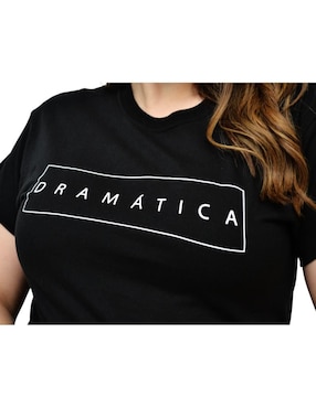 Playera manga corta Roman Fashion cuello redondo para mujer