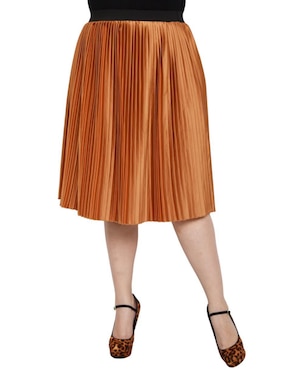 Falda Midi Roman Fashion Media Pretina Con Resorte