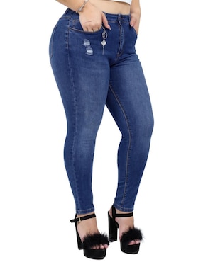 Jeans Skinny Doow J-DW-569-Medio Corte Cintura Para Mujer