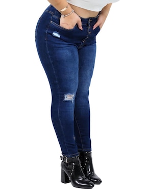 Jeans Skinny Doow J-DW-568-Dark Corte Cintura Para Mujer