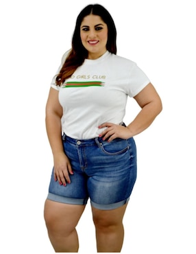 Playera Manga Corta Roman Fashion Cuello Redondo Para Mujer