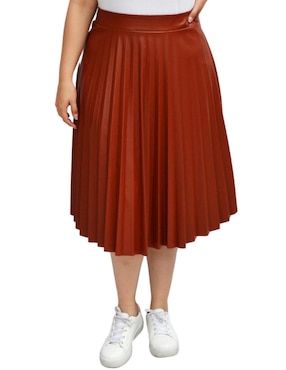 Falda Midi Roman Fashion Cintura Alta